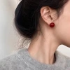2024 New style elegant pearl magnetic ear clips for women, Ankela Red no-ear hole magnetic earrings, no need for piercing earrings Item Picture